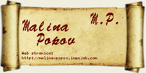Malina Popov vizit kartica